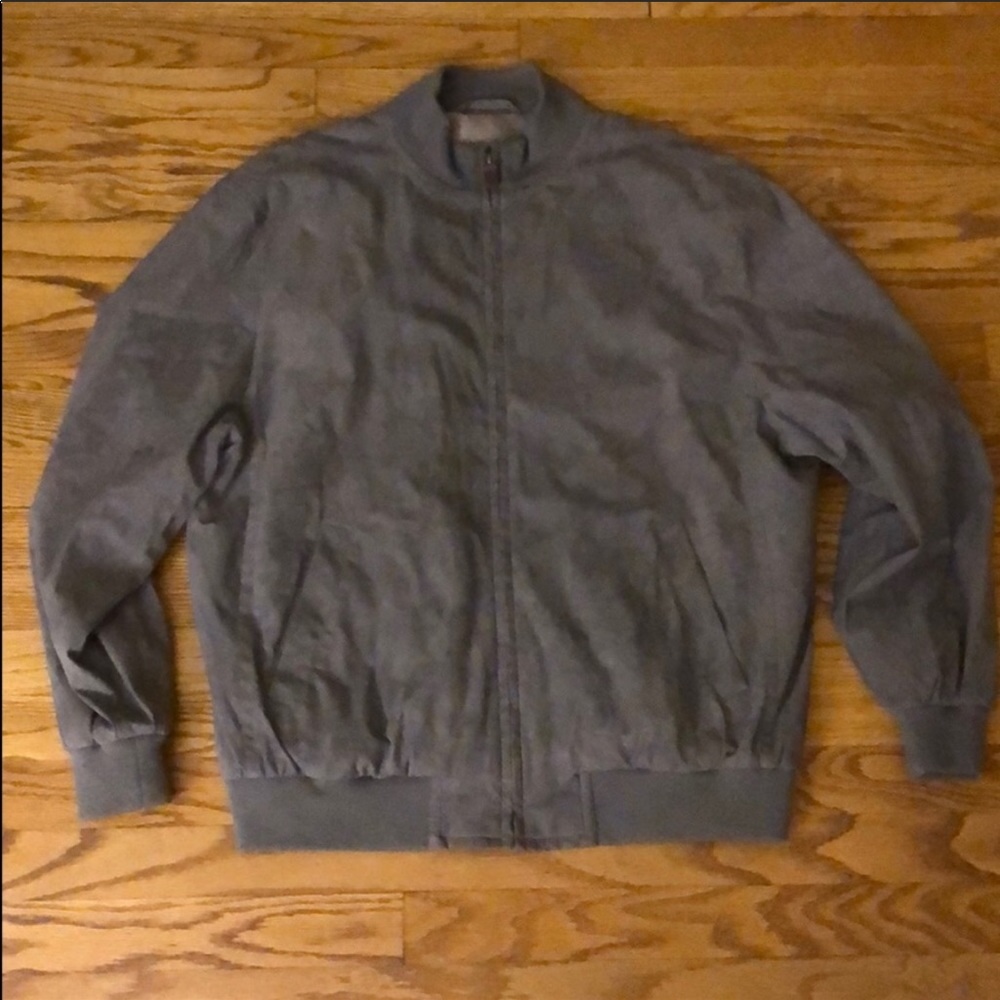 Men’s Talbots Grey Suede Bomber Jacket